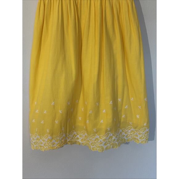 Candies Yellow Y2K Ruffle Embroidery Eyelet Trim Sundress Sleeveless Dress 3 - Picture 4 of 10